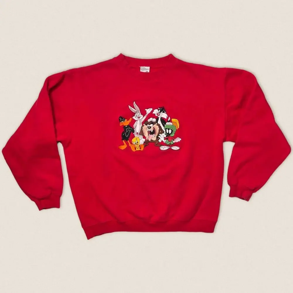Vintage 90s Looney Tunes Sweatshirt Pullover Crewneck Size Small